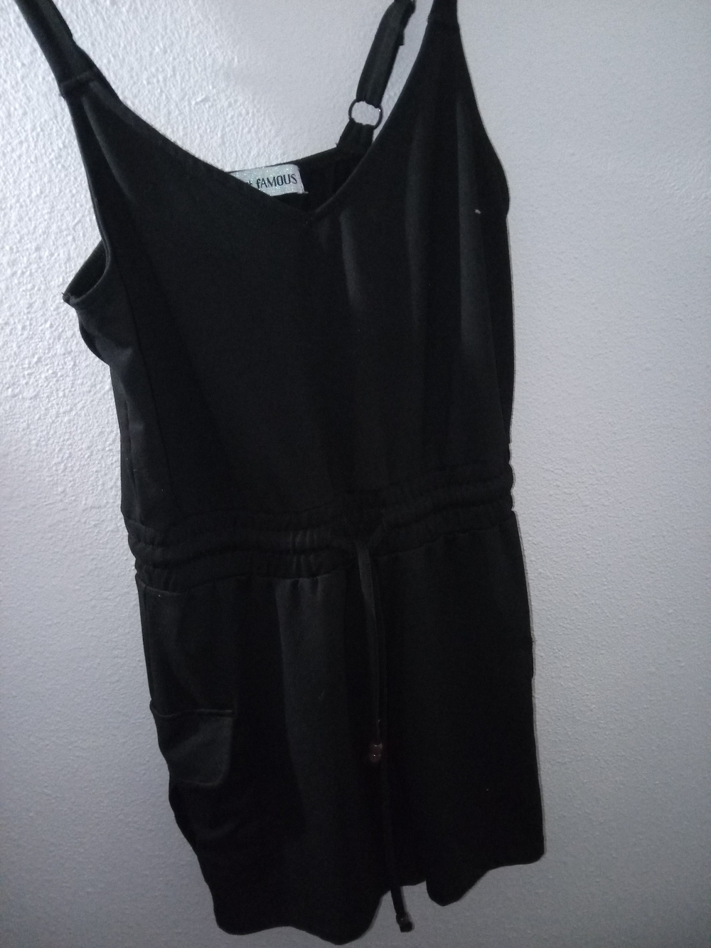 Almost Famous Black Sleeveless Drawstring Romper
